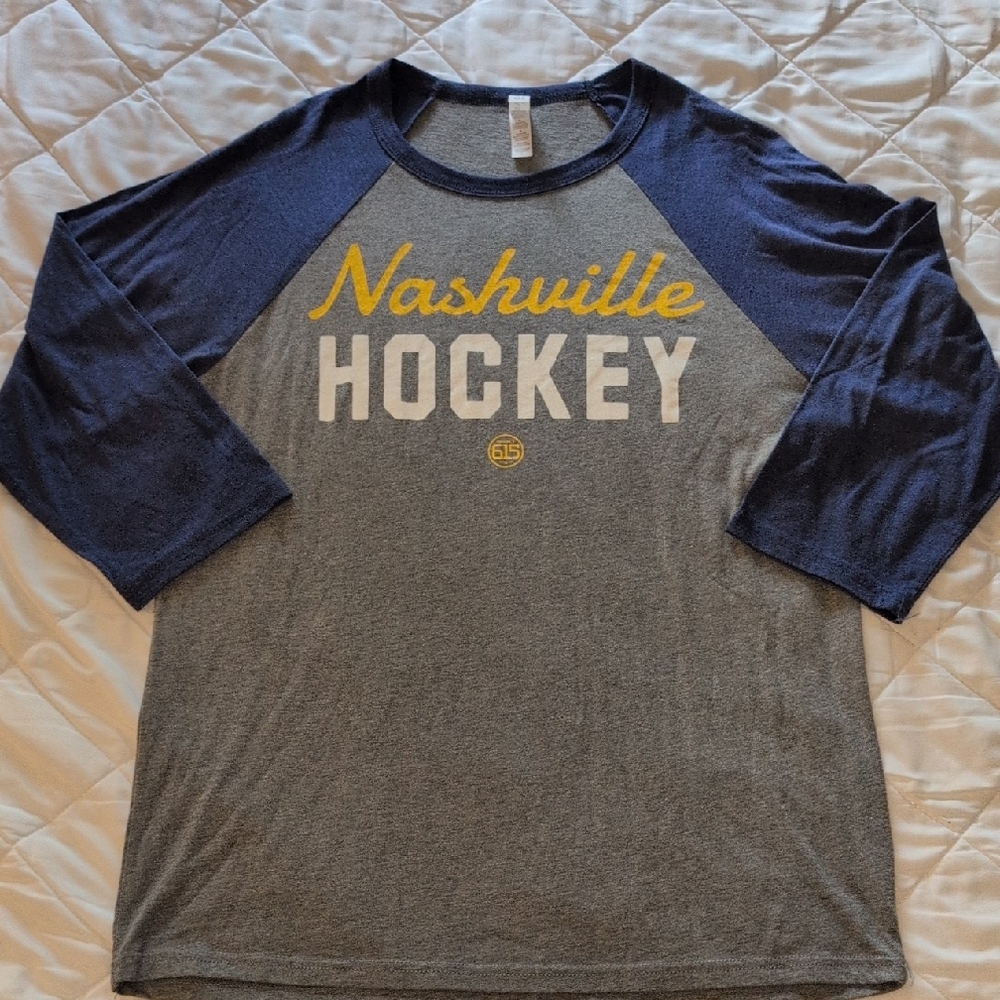 Nashville Hockey Baseball Style T-shirt